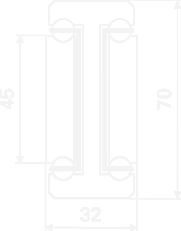 Cross section | SUPREME - TR 7032 | Glissière télescopique extra-robuste | Thomas Regout International B.V. 
